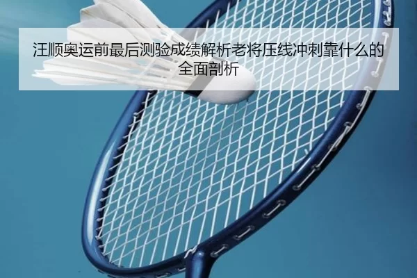 汪顺奥运前最后测验成绩解析老将压线冲刺靠什么的全面剖析